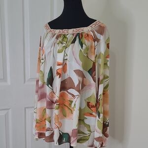 PatPat Multicolor Floral Off-Shoulder Blouse